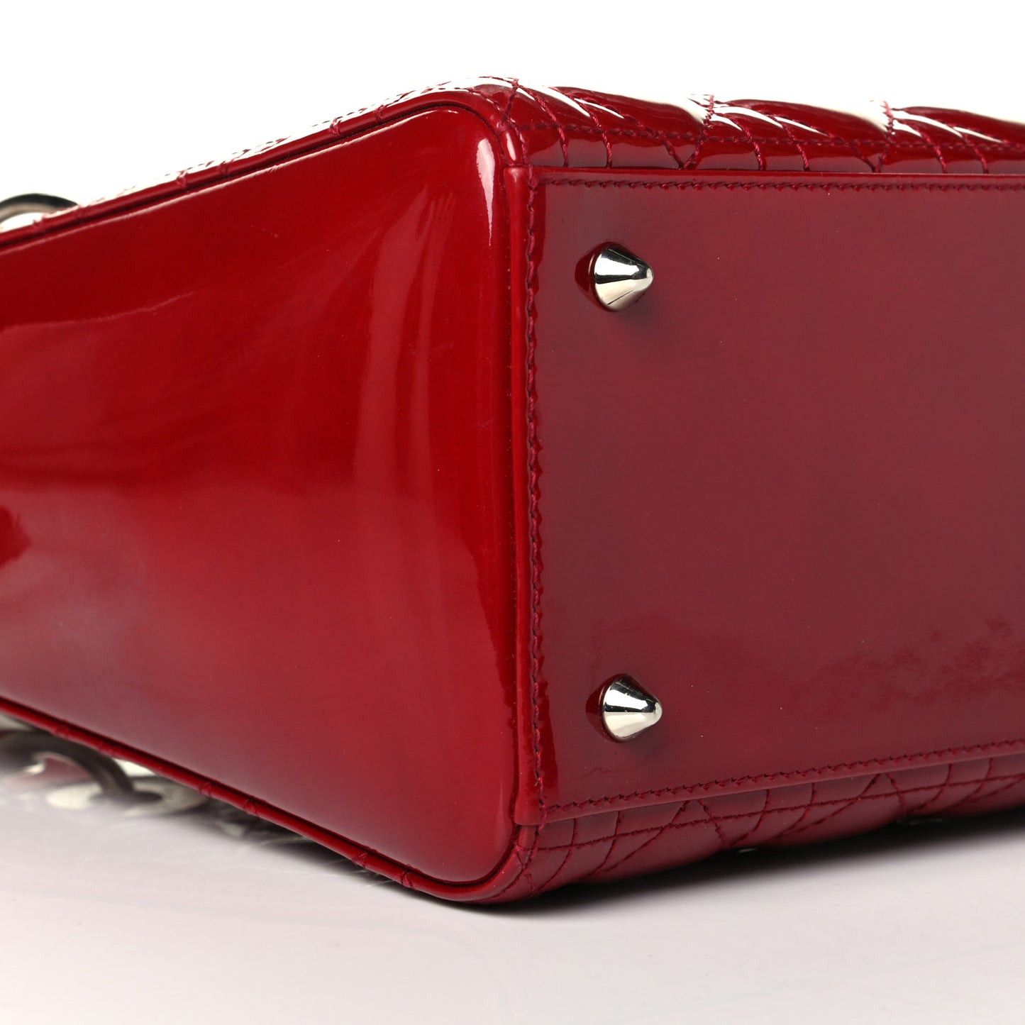 Patent Cannage Medium Lady Dior Red
