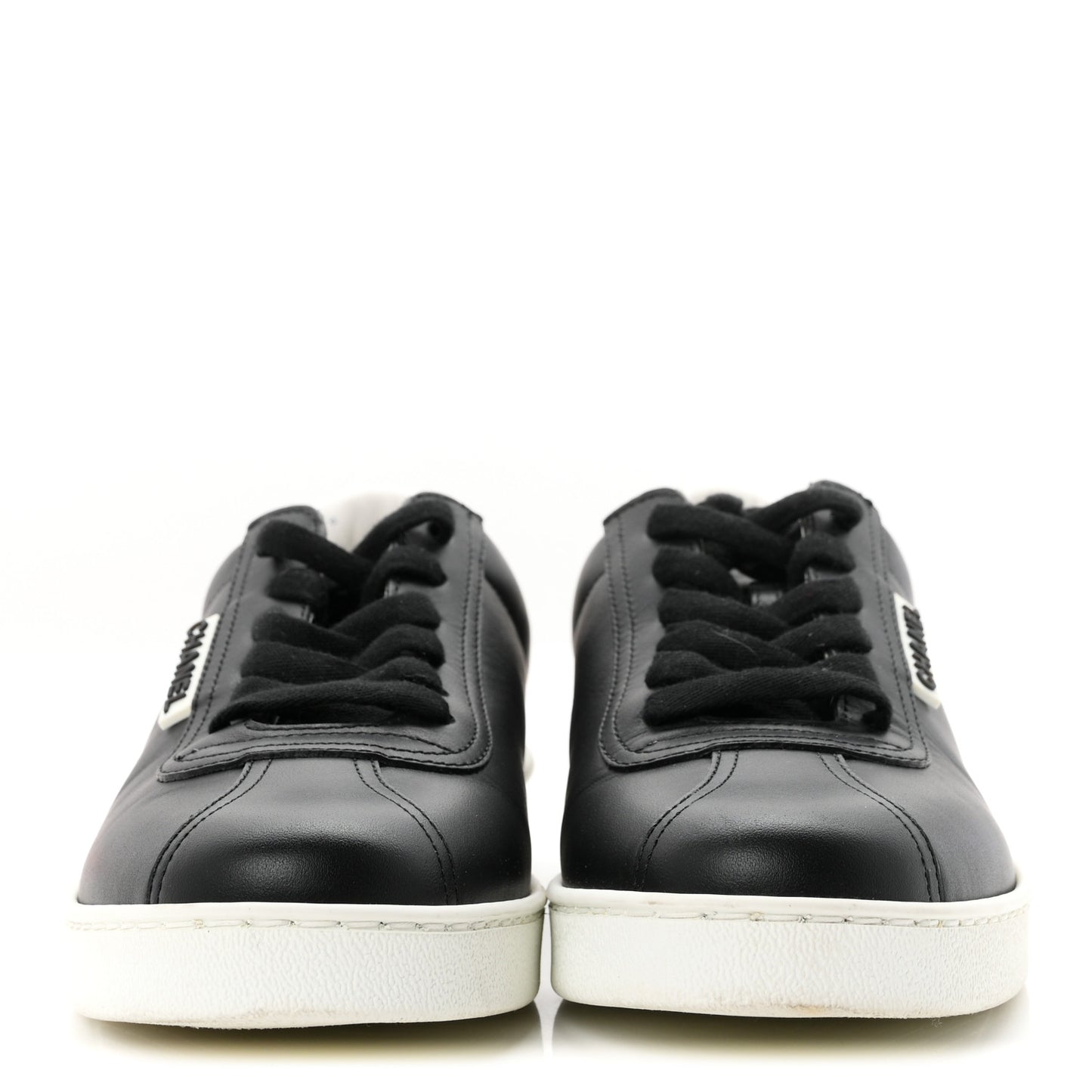 Calfskin CC Womens Uniform Sneakers 37.5 Black