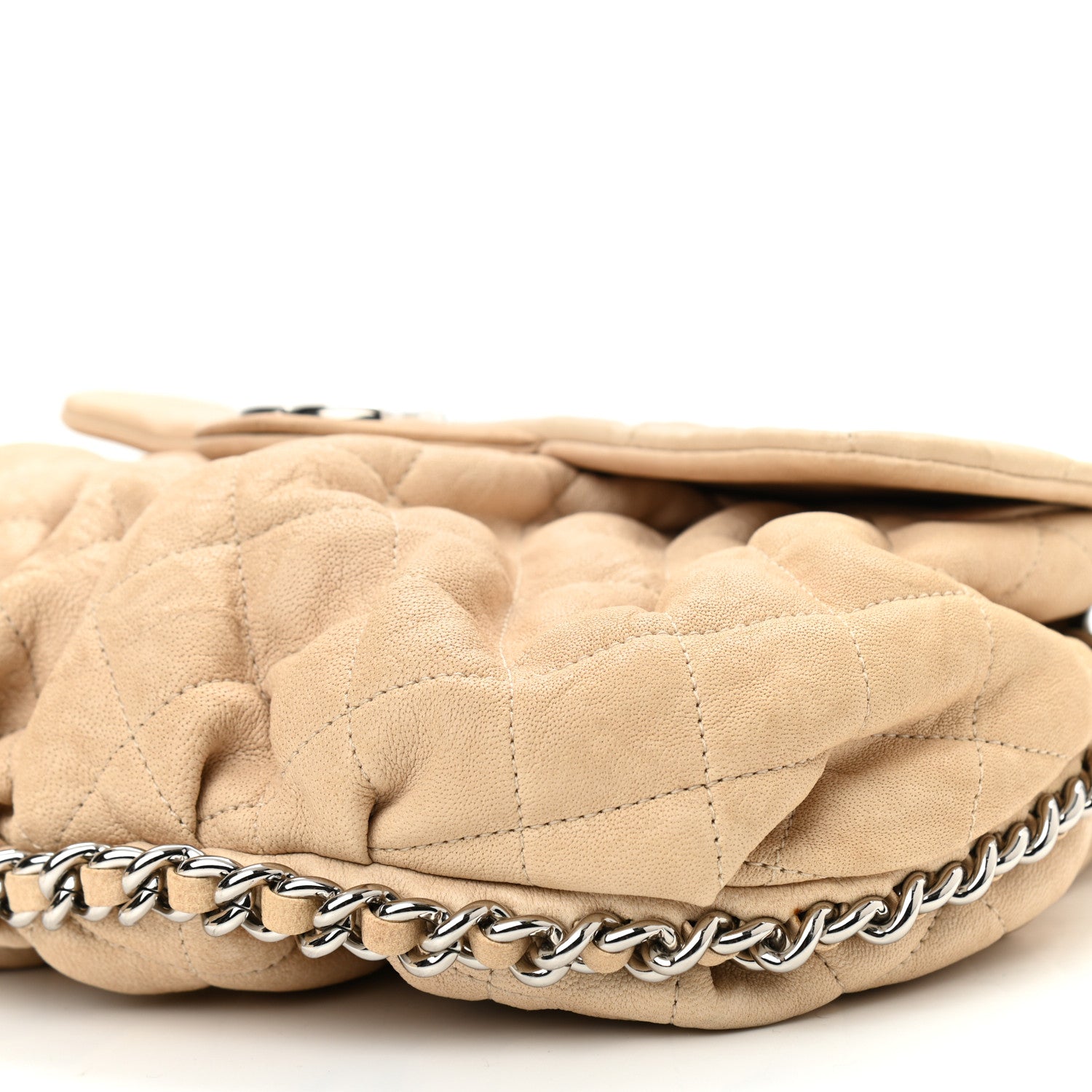Chanel Washed Lambskin Quilted Mini Chain Around Flap Beige 10 of 12