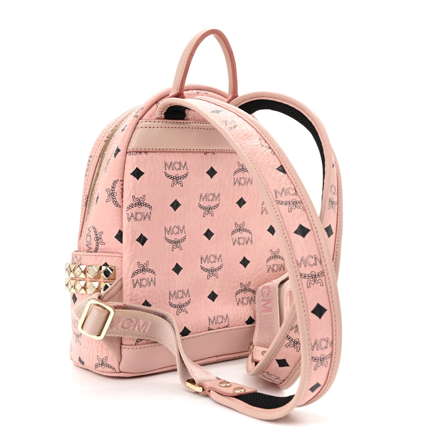 MCM Visetos Outline Stud Mini Stark Backpack Soft Pink 3 of 13
