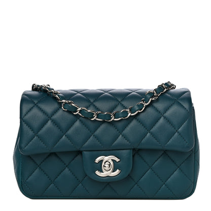 Chanel Lambskin Quilted Mini Rectangular Flap Dark Blue 1 of 11