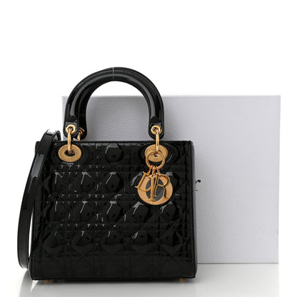 Christian Dior Patent Cannage Medium Lady Dior Black 11 of 11