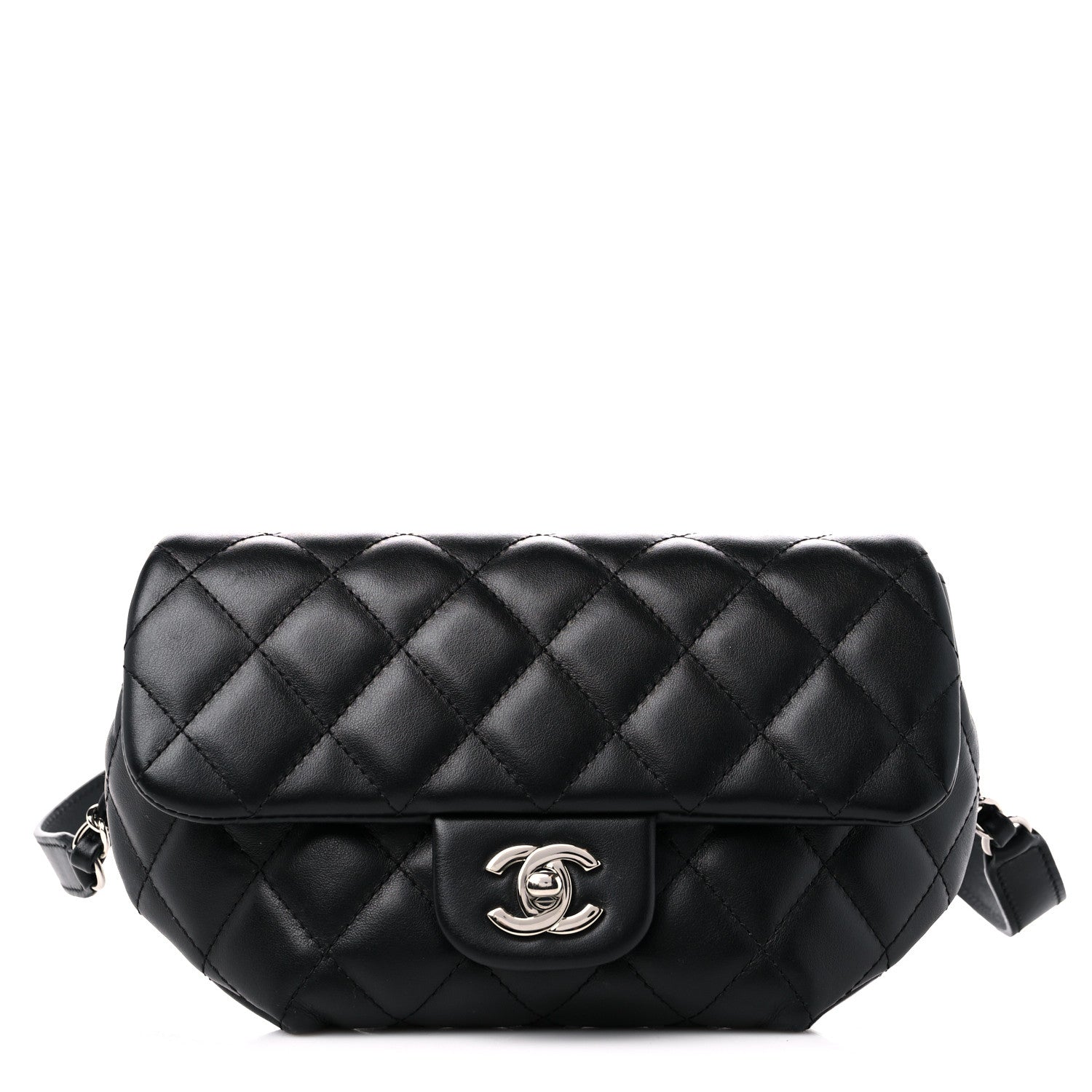 Chanel Calfskin Quilted CC Uniform Flap Belt Bag Black 1 of 11