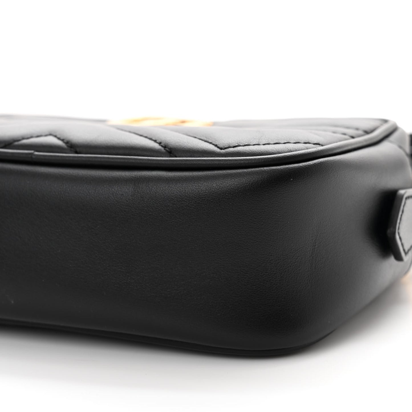 Calfskin Matelasse Mini GG Marmont Chain Shoulder Bag Black