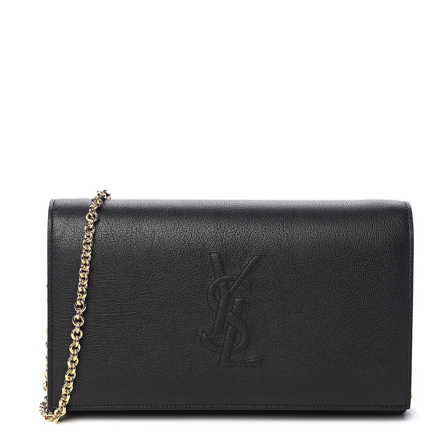 Saint Laurent Calfskin Monogram Belle de Jour Chain Clutch Black 1 of 9