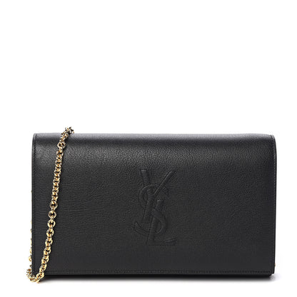 Saint Laurent Calfskin Monogram Belle de Jour Chain Clutch Black 1 of 9