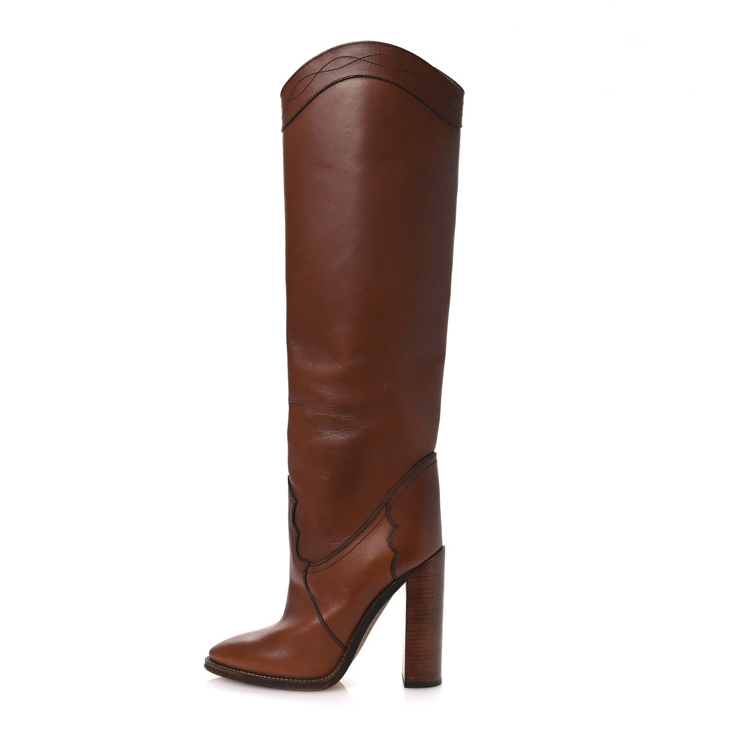 Saint Laurent Kate 105 Western Knee High Boots 40 New Papaya 1 of 14