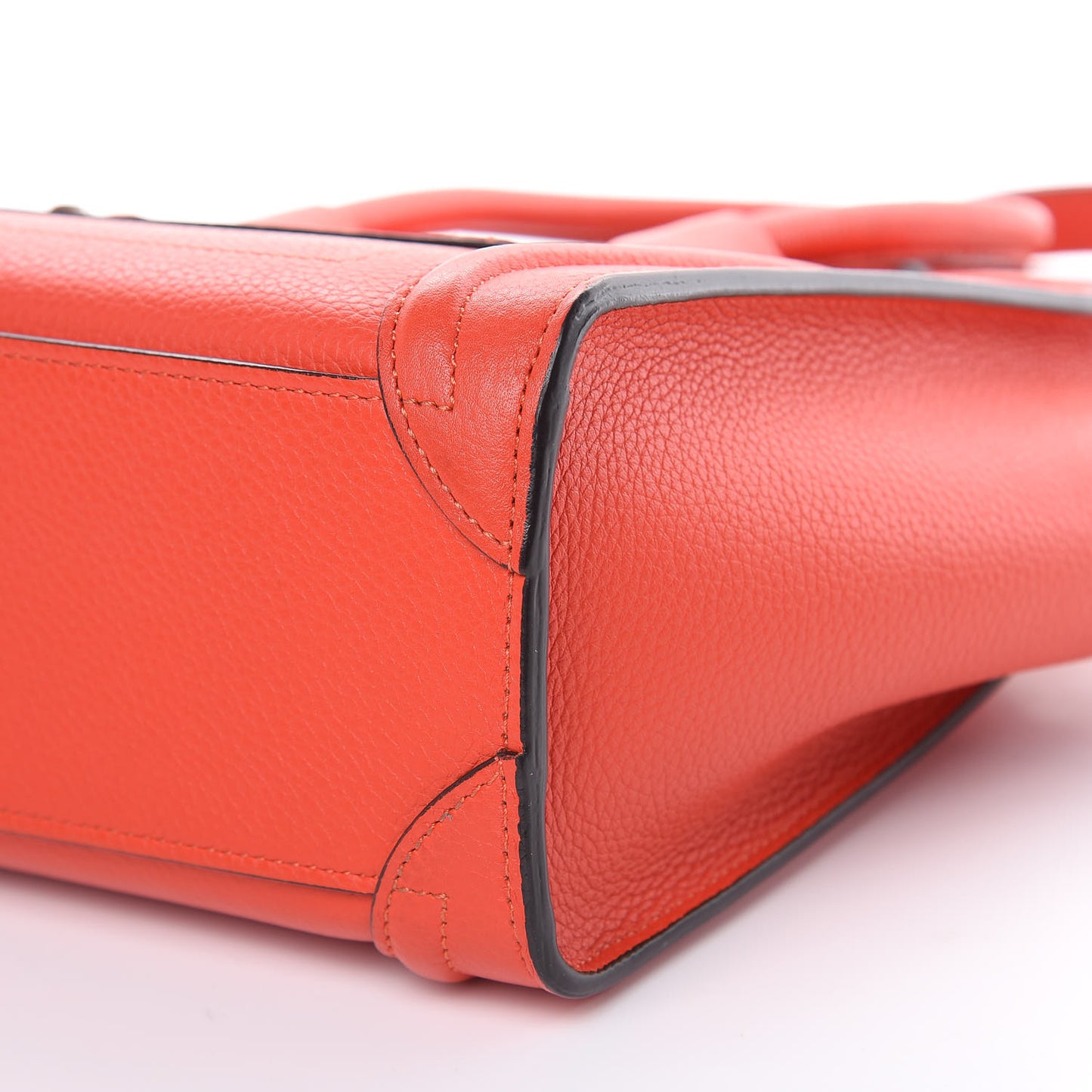 Drummed Calfskin Nano Luggage Vermillion