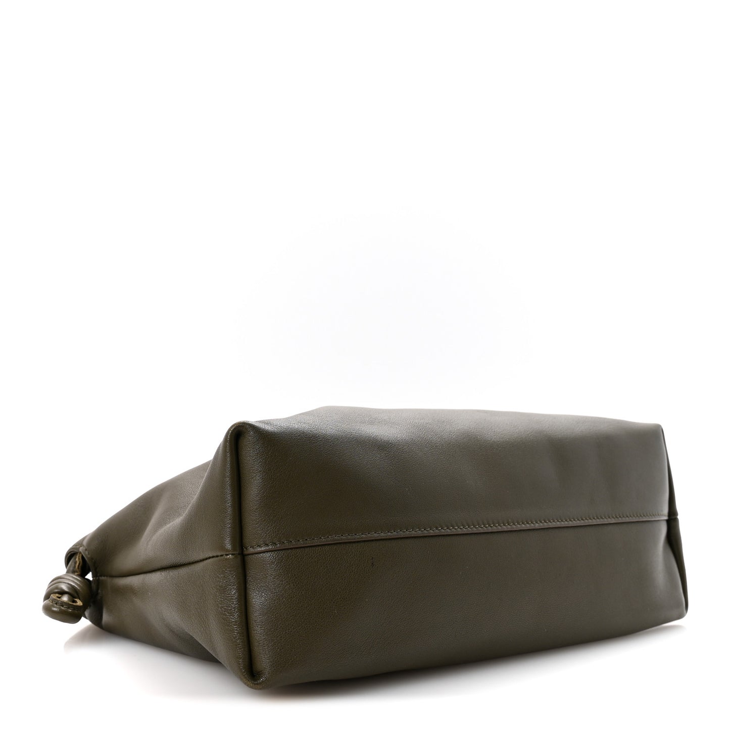 Mellow Nappa Medium Donut Chain Flamenco Knot Clutch Khaki Green