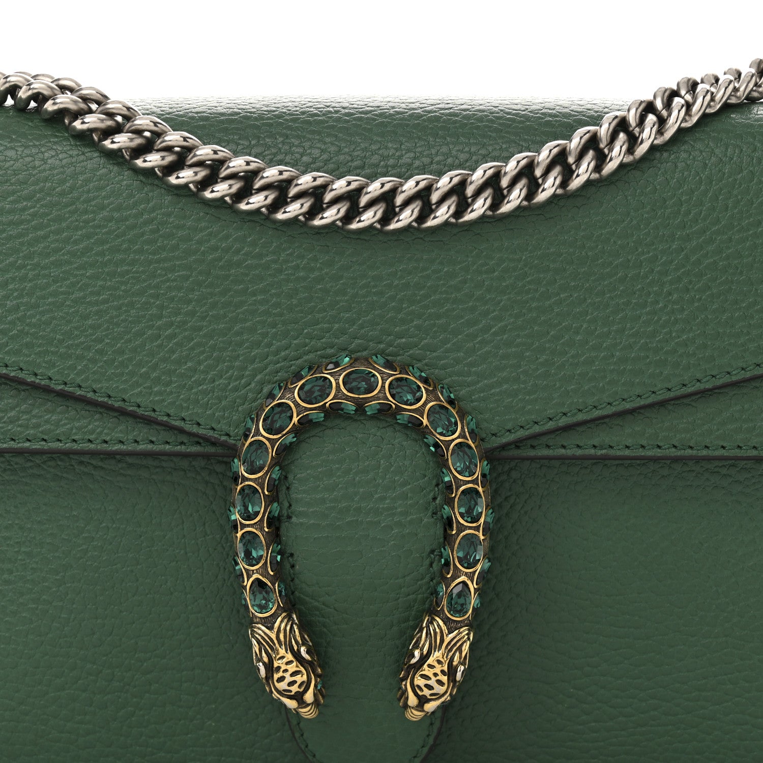 Gucci Pebbled Calfskin Small Dionysus Shoulder Bag Emerald 8 of 14