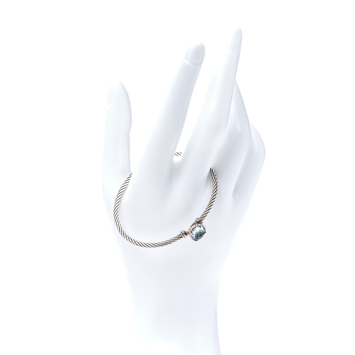 David Yurman Sterling Silver Blue Topaz 3mm Chatelaine Bracelet 2 of 6