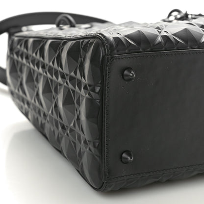 Christian Dior Calfskin Cannage Diamond Cannage Medium Lady Dior Black 9 of 13