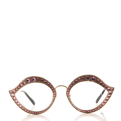 Gucci Metal Crystal Cat Eye Sunglasses GG0046S Light Pink 2 of 9