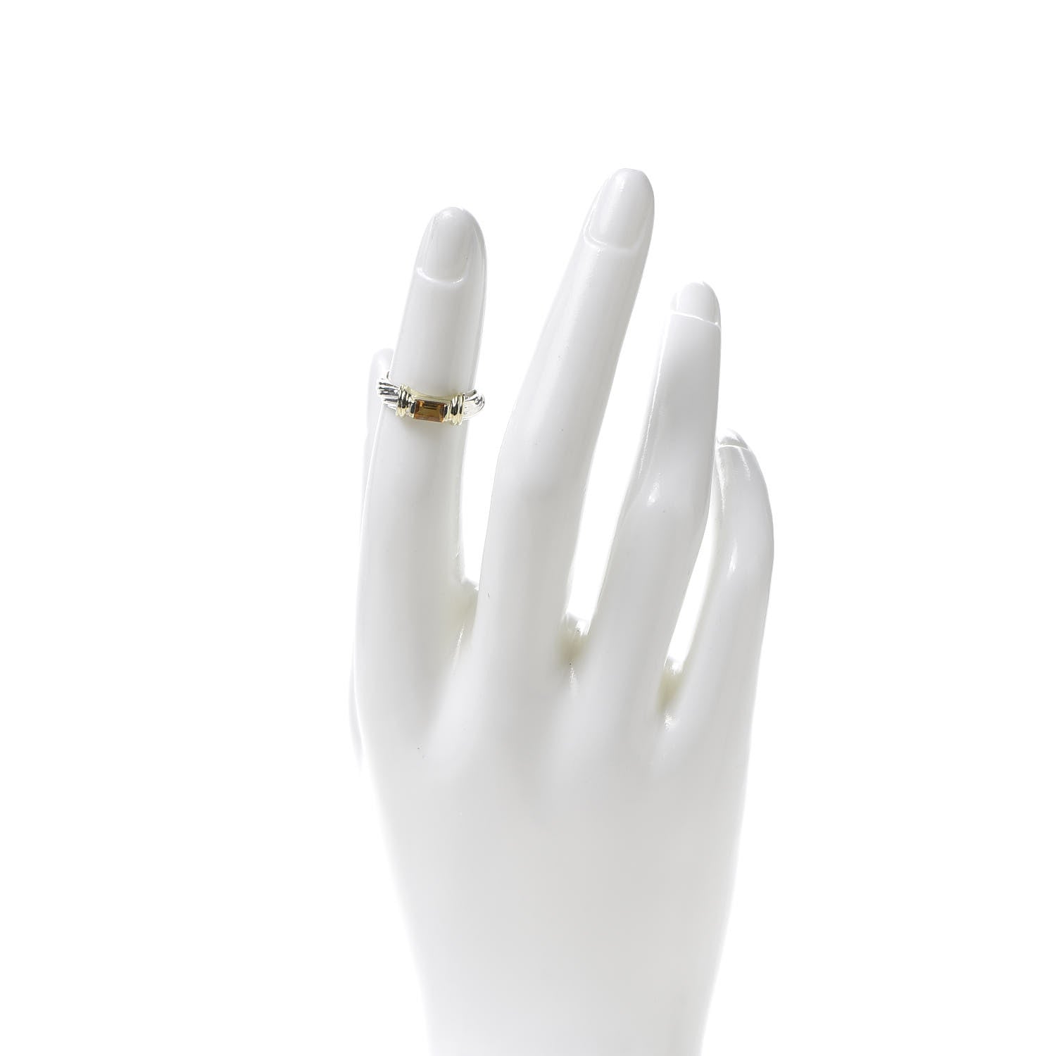 David Yurman Sterling Silver 14K Yellow Gold Citrine Cable Ring 47 4 2 of 4