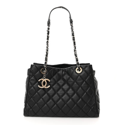 Chanel Calfskin Quilted Small Chic and Soft Shopping Tote Black 4 of 15