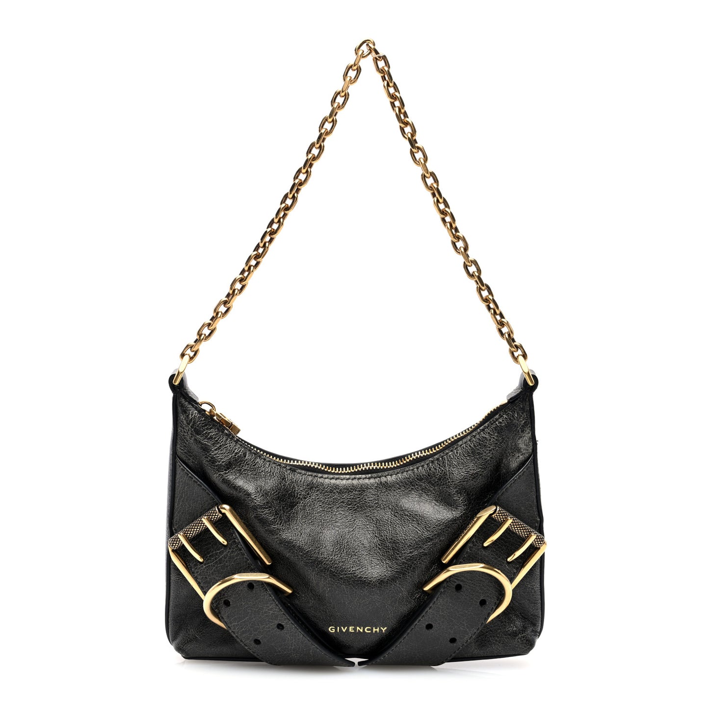 Aged Calfskin Mini Voyou Boyfriend Party Bag Black