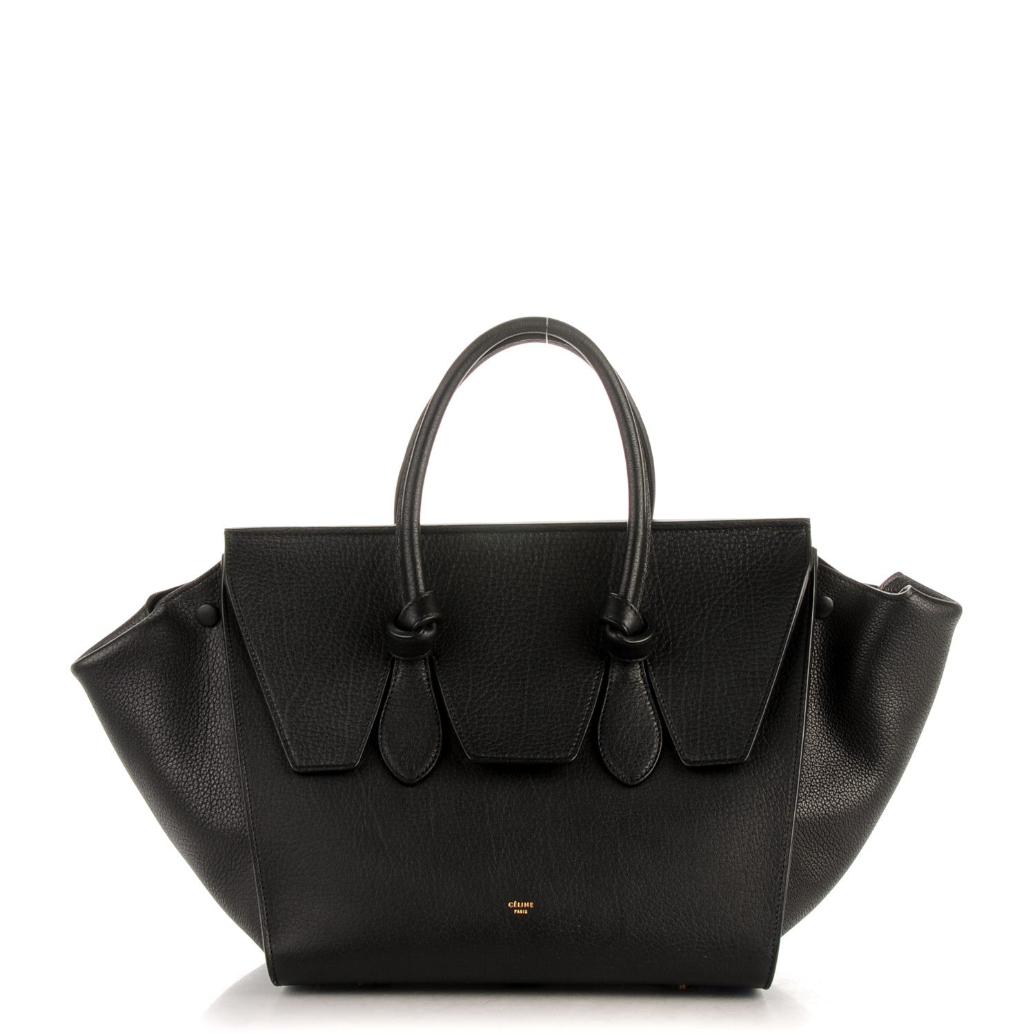 Celine Crisped Calfskin Small Tie Knot Tote Black 1 of 8