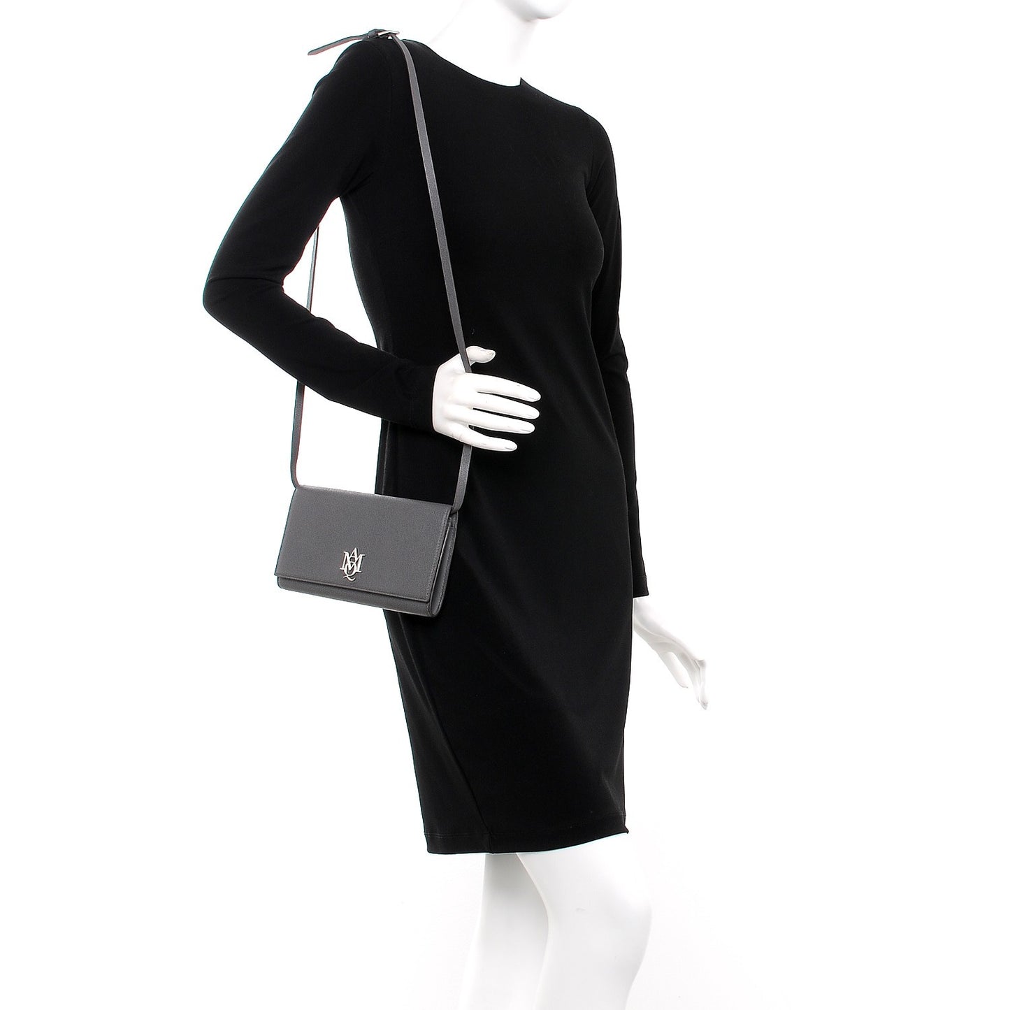 Calfskin Insignia Pouch Grey