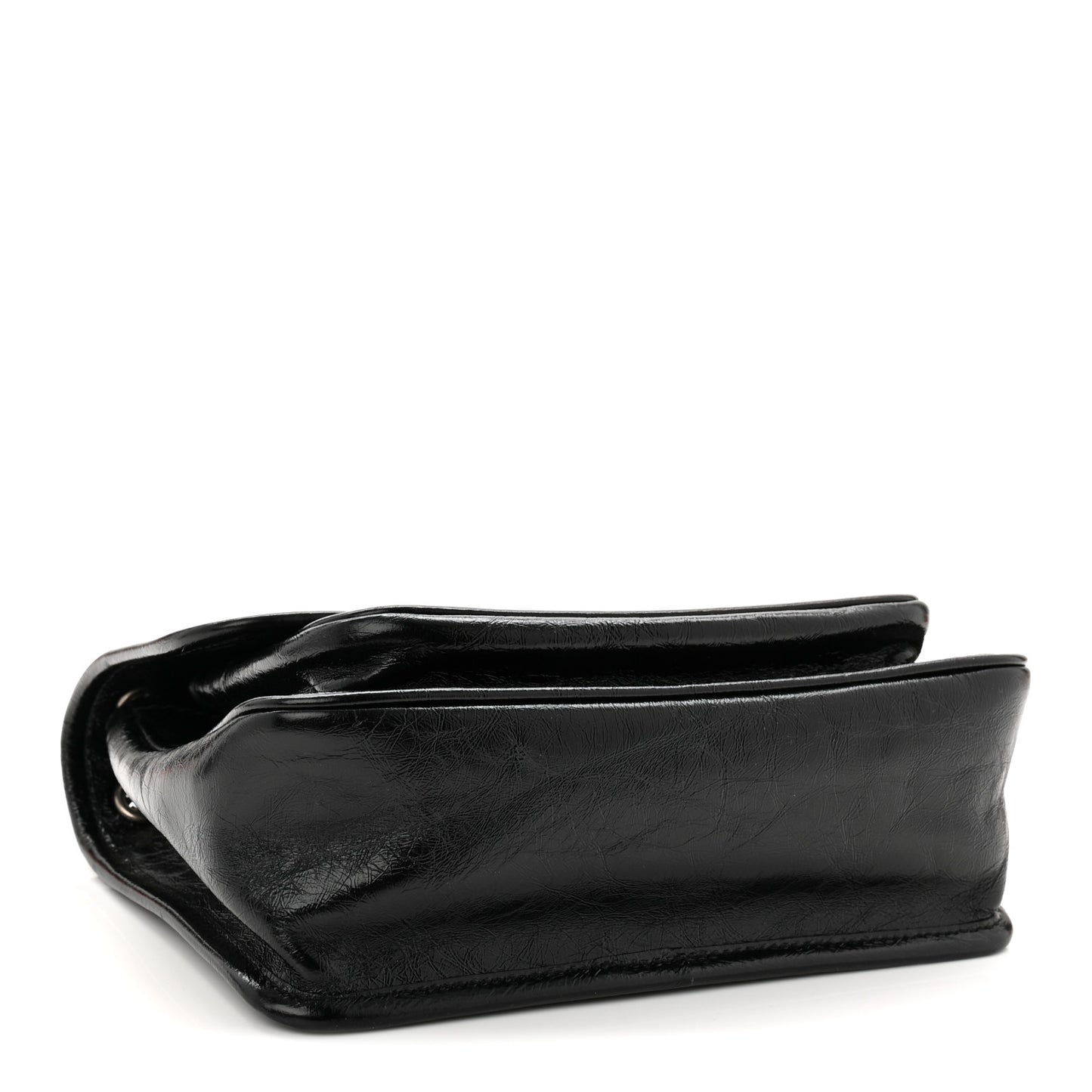 Crinkled Calfskin Matelasse Monogram Baby Niki Chain Satchel Black