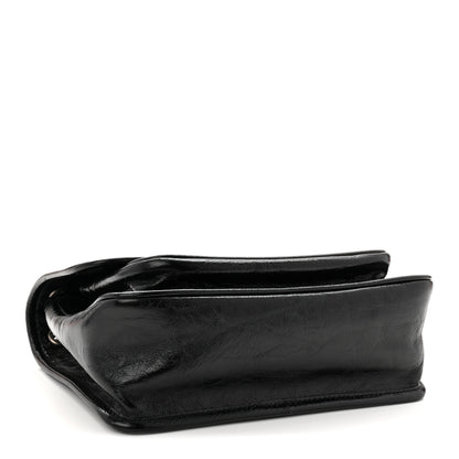 Saint Laurent Crinkled Calfskin Matelasse Monogram Baby Niki Chain Satchel Black 6 of 19