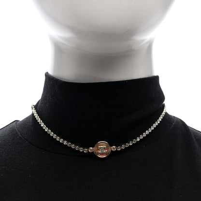 Chanel Crystal CC Chain Short Necklace Gold 2 of 4
