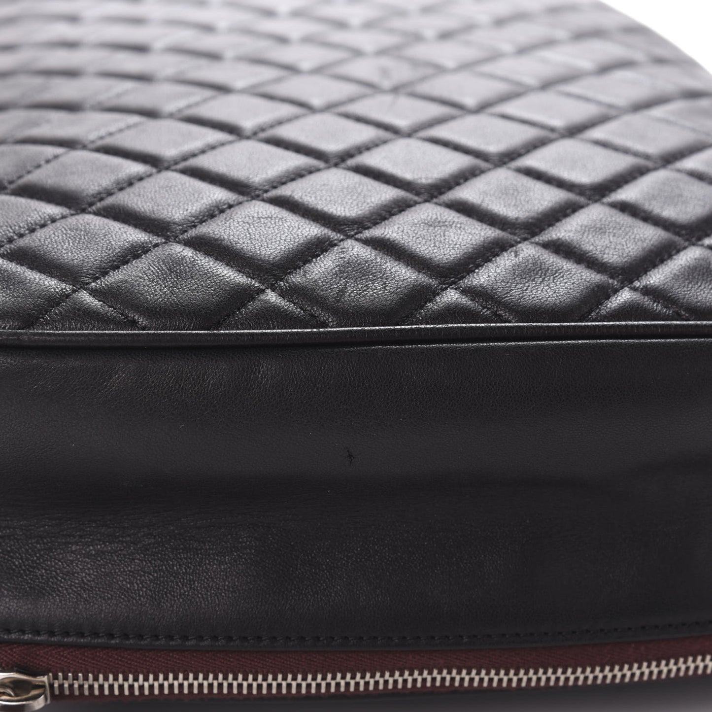 Lambskin Quilted Laptop Case Black