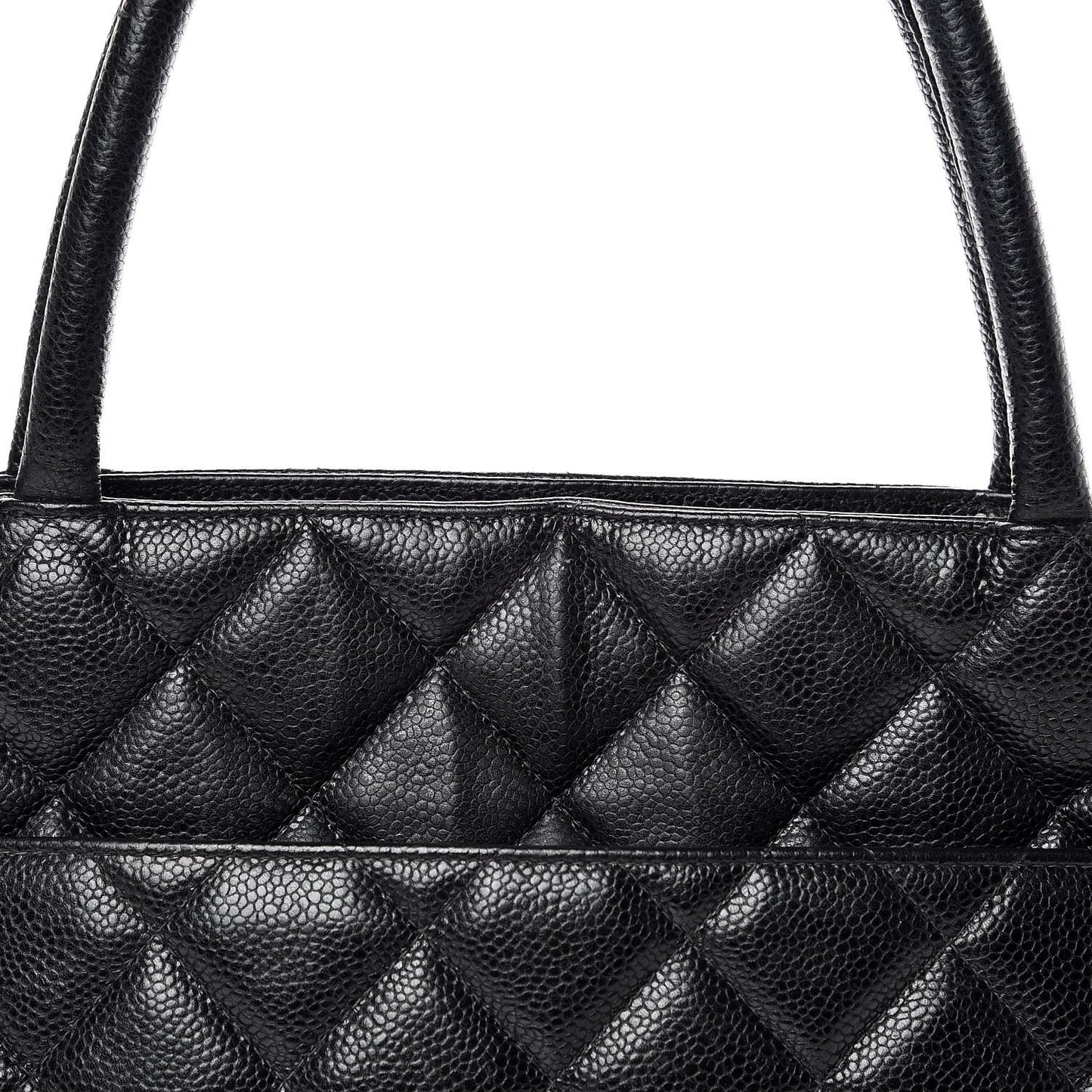 Caviar Quilted Medallion Tote Black