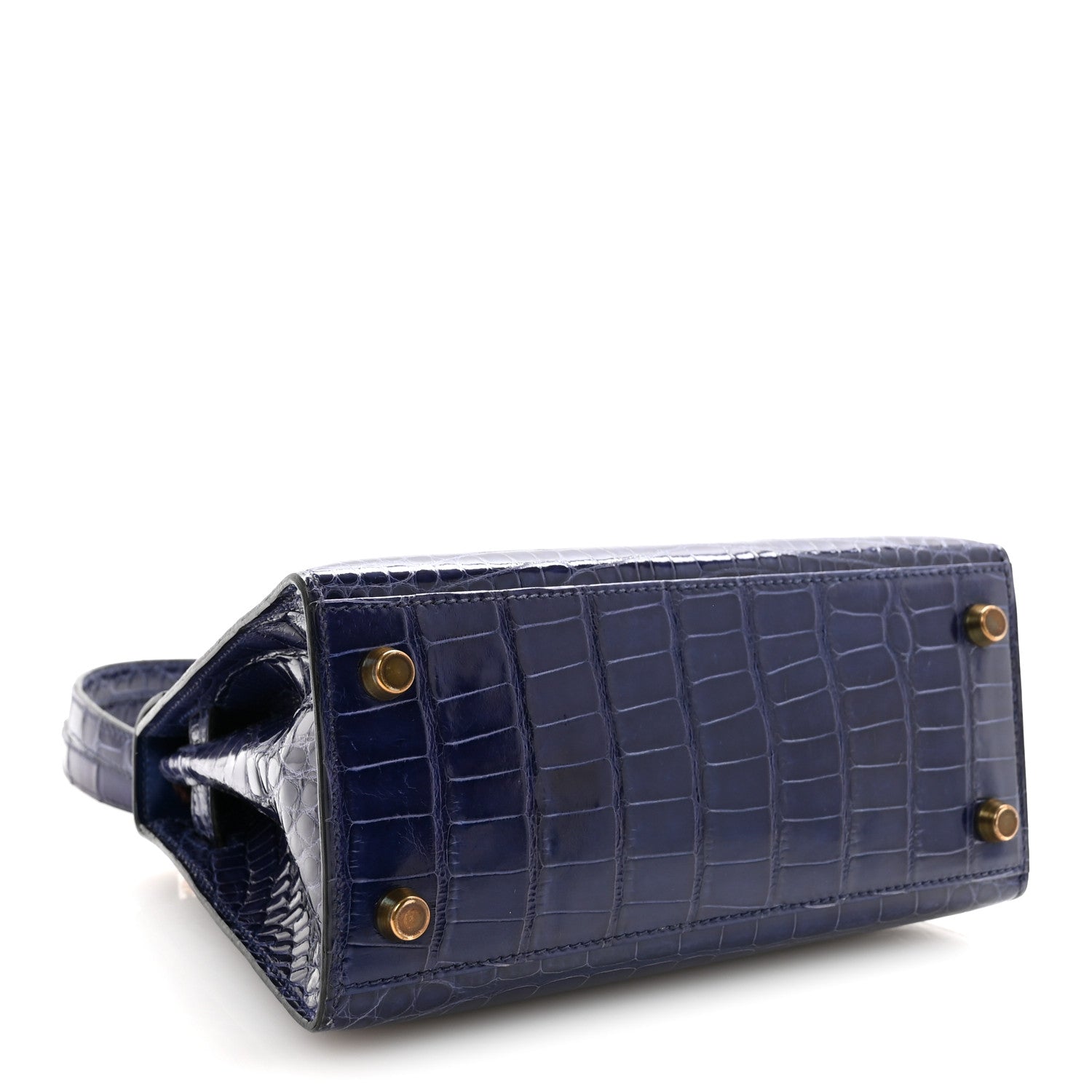 Hermes Shiny Alligator Mini Kelly Sellier 20 Bleu Roi 4 of 16