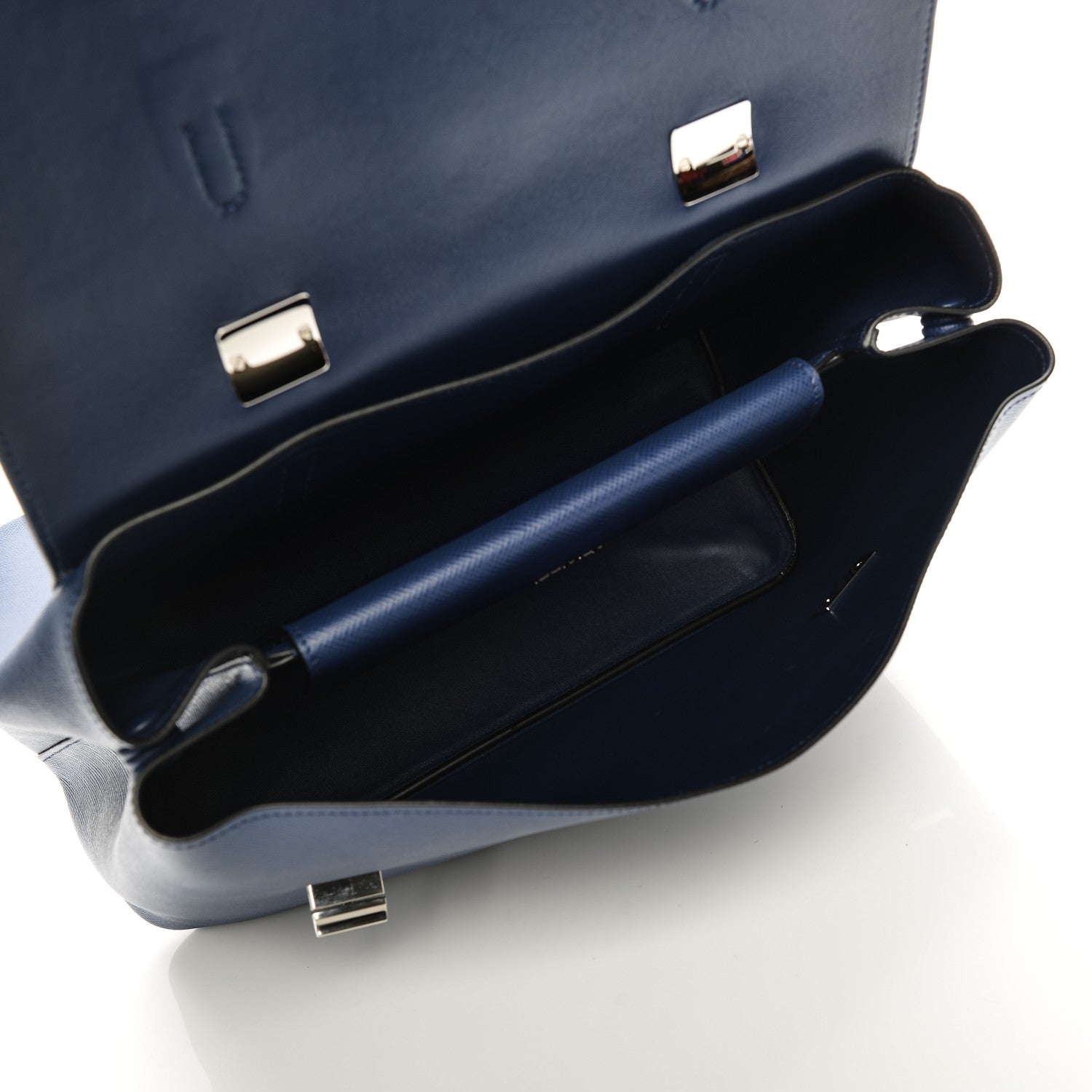 Prada Saffiano Cuir Convertible Top Handle Tote Bleuette 6 of 8