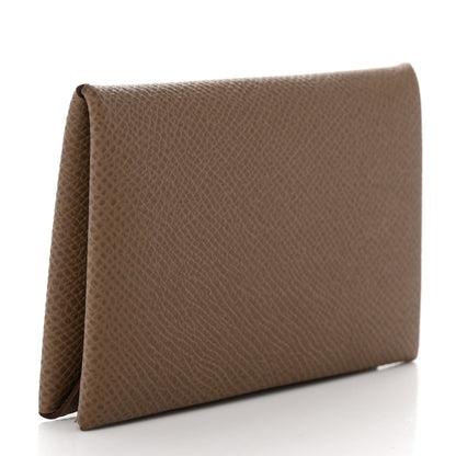 Hermes Epsom Calvi Card Case Etoupe 3 of 7