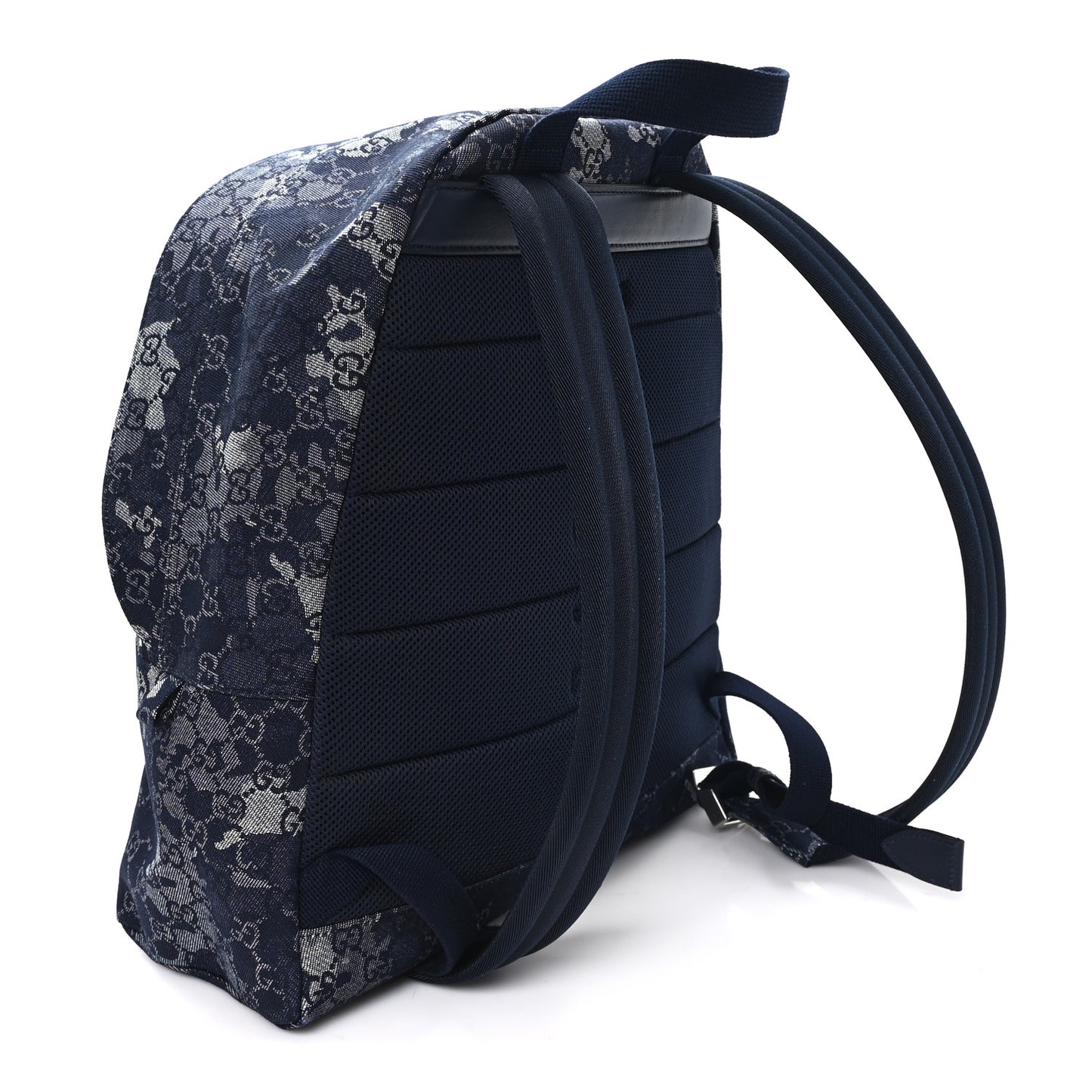 Denim Monogram Camouflage Large Backpack Blue