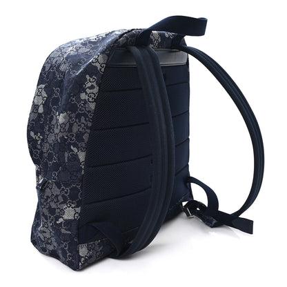 Gucci Denim Monogram Camouflage Large Backpack Blue 2 of 9