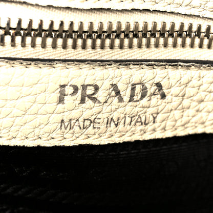 Prada Vitello Daino Soft Hobo Messenger Bag White 6 of 11