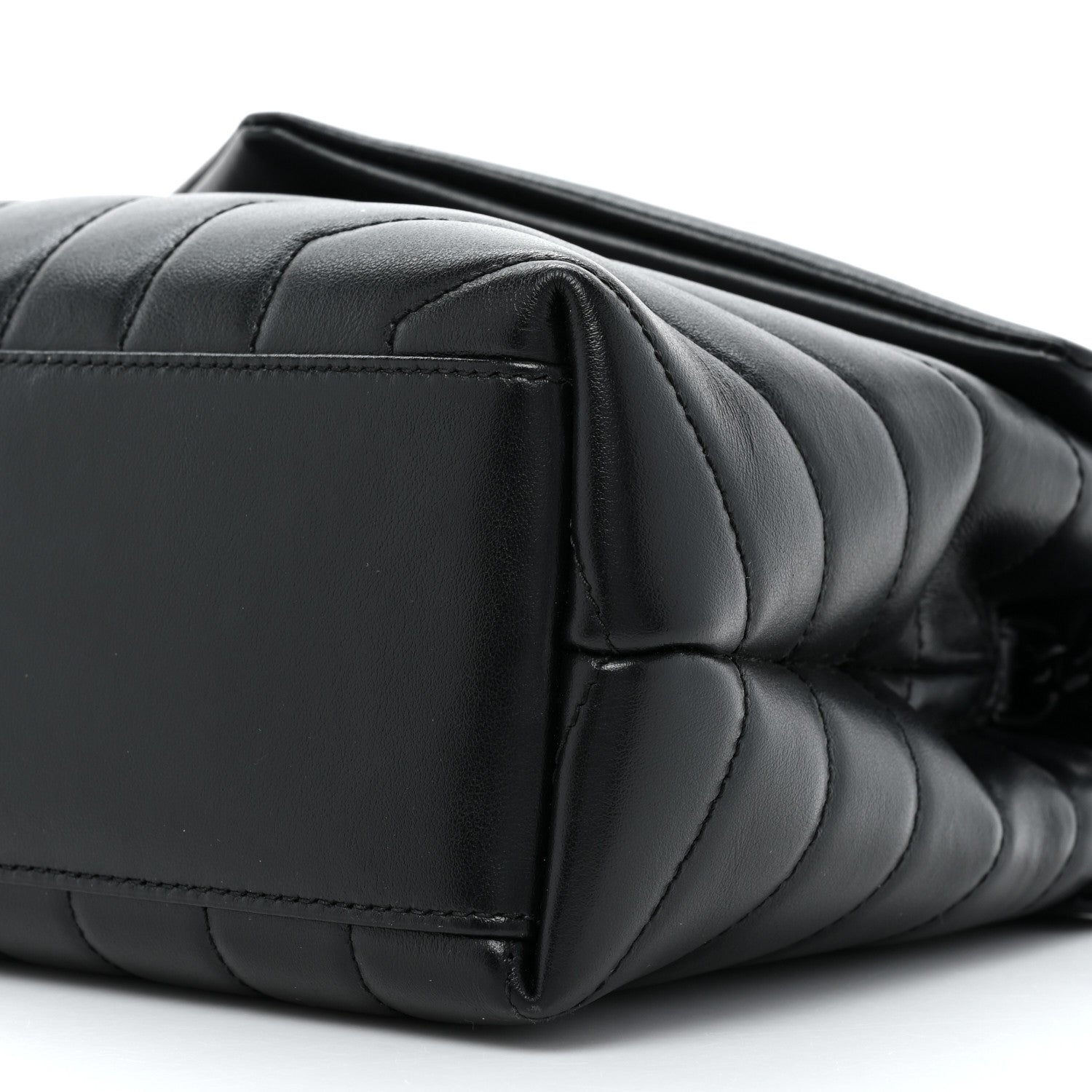 Saint Laurent Calfskin Y Quilted Monogram Monochrome Small Loulou Chain Satchel Black 9 of 17