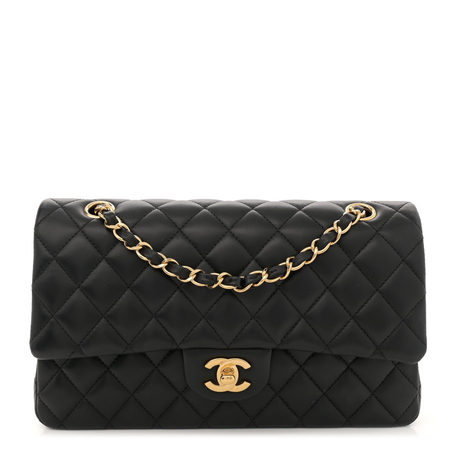 Chanel Lambskin Quilted Medium Double Flap Black 1 of 13