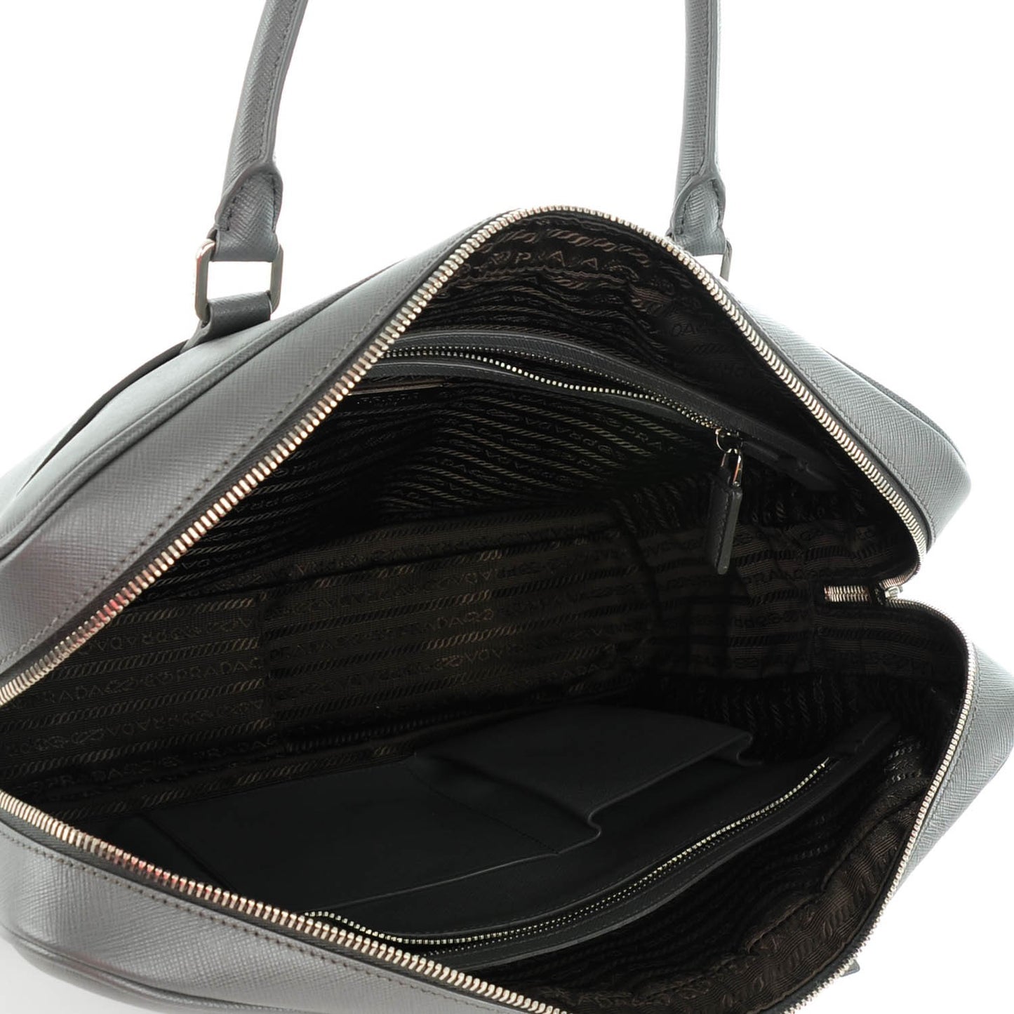 Saffiano Logo Briefcase Marmo