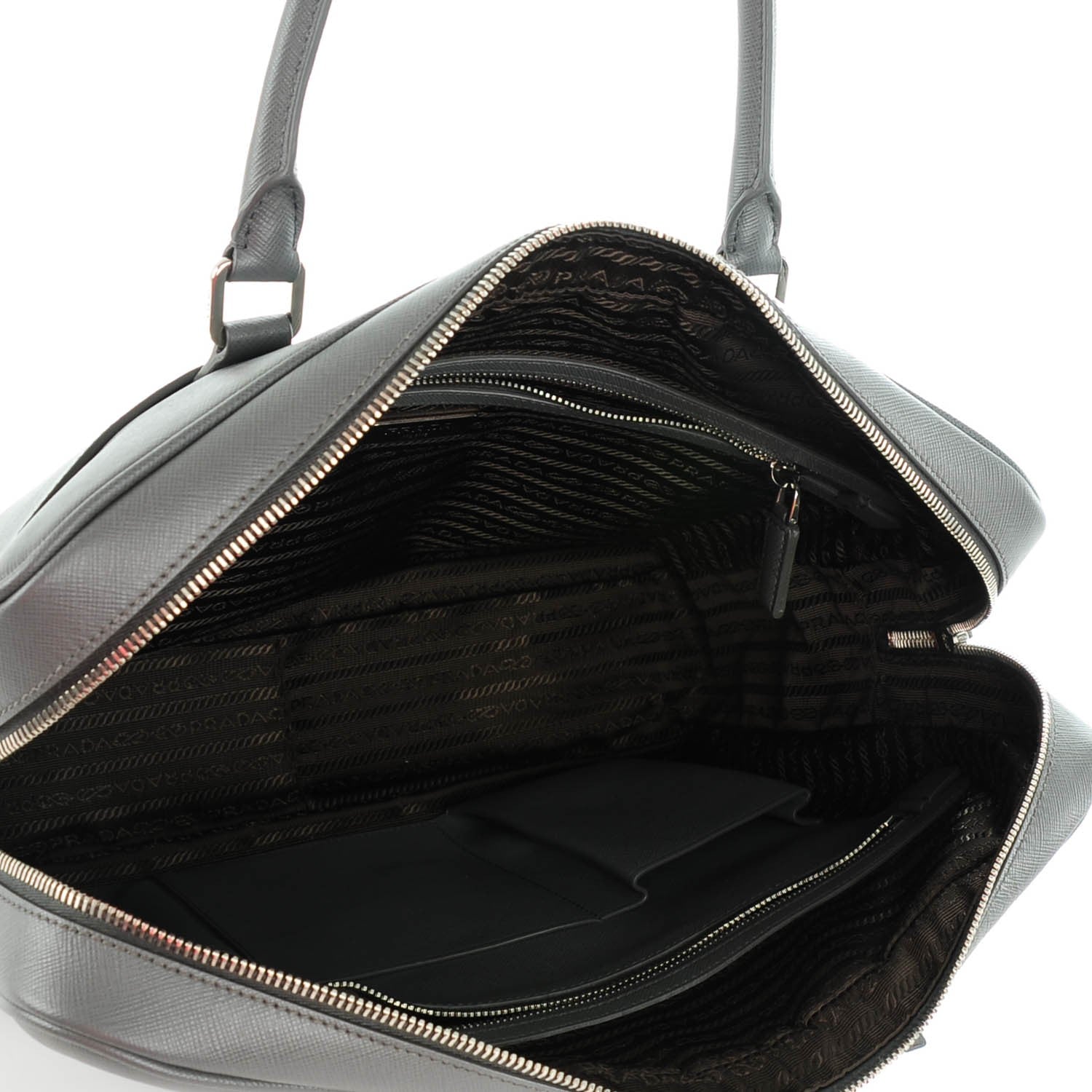 Prada Saffiano Logo Briefcase Marmo 5 of 8