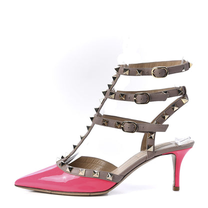 Valentino Garavani Patent Rockstud Ankle Strap 65mm Pumps 36.5 Peony Poudre 1 of 8