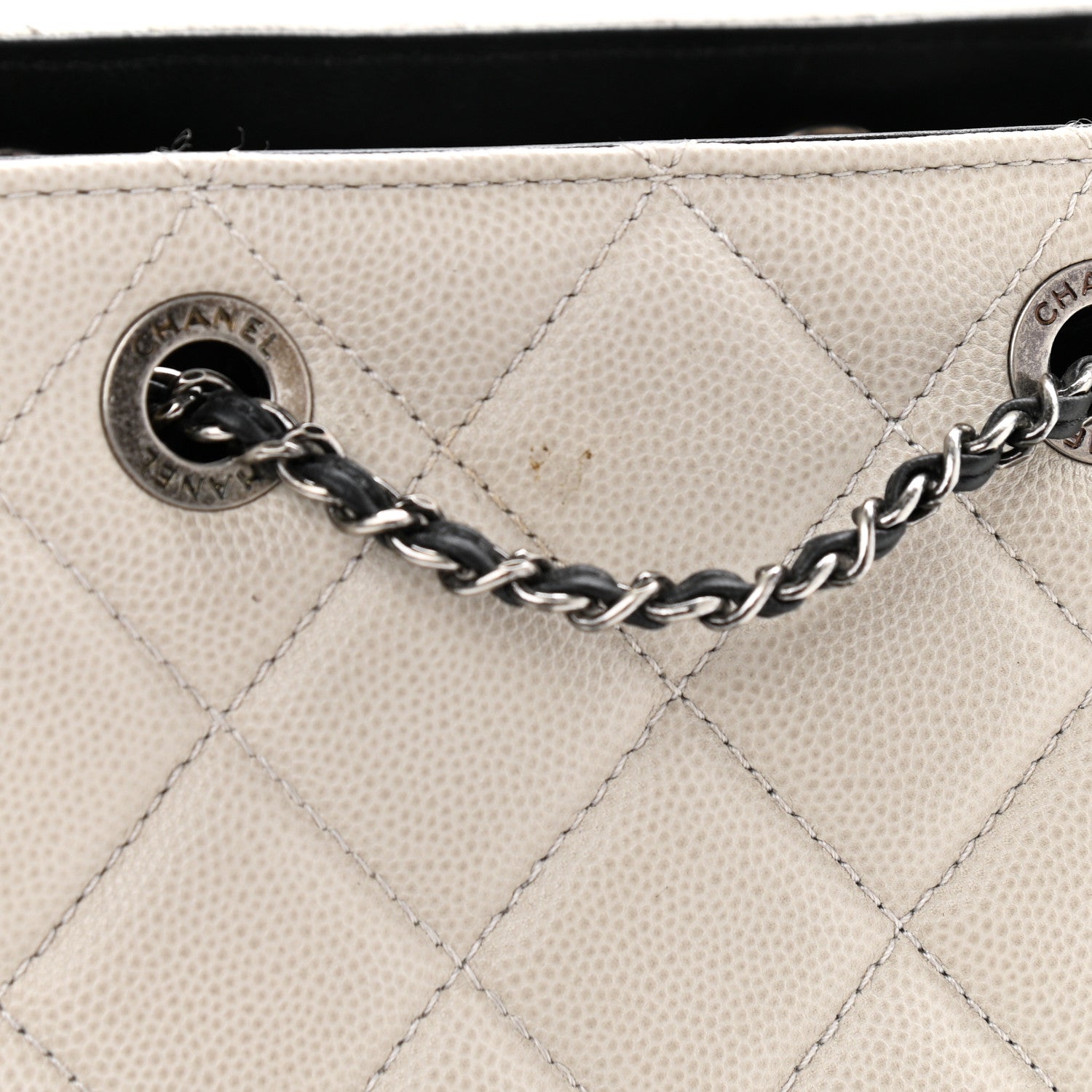 Chanel Caviar Quilted Small CC Bucket Bag Grey 11 of 12
