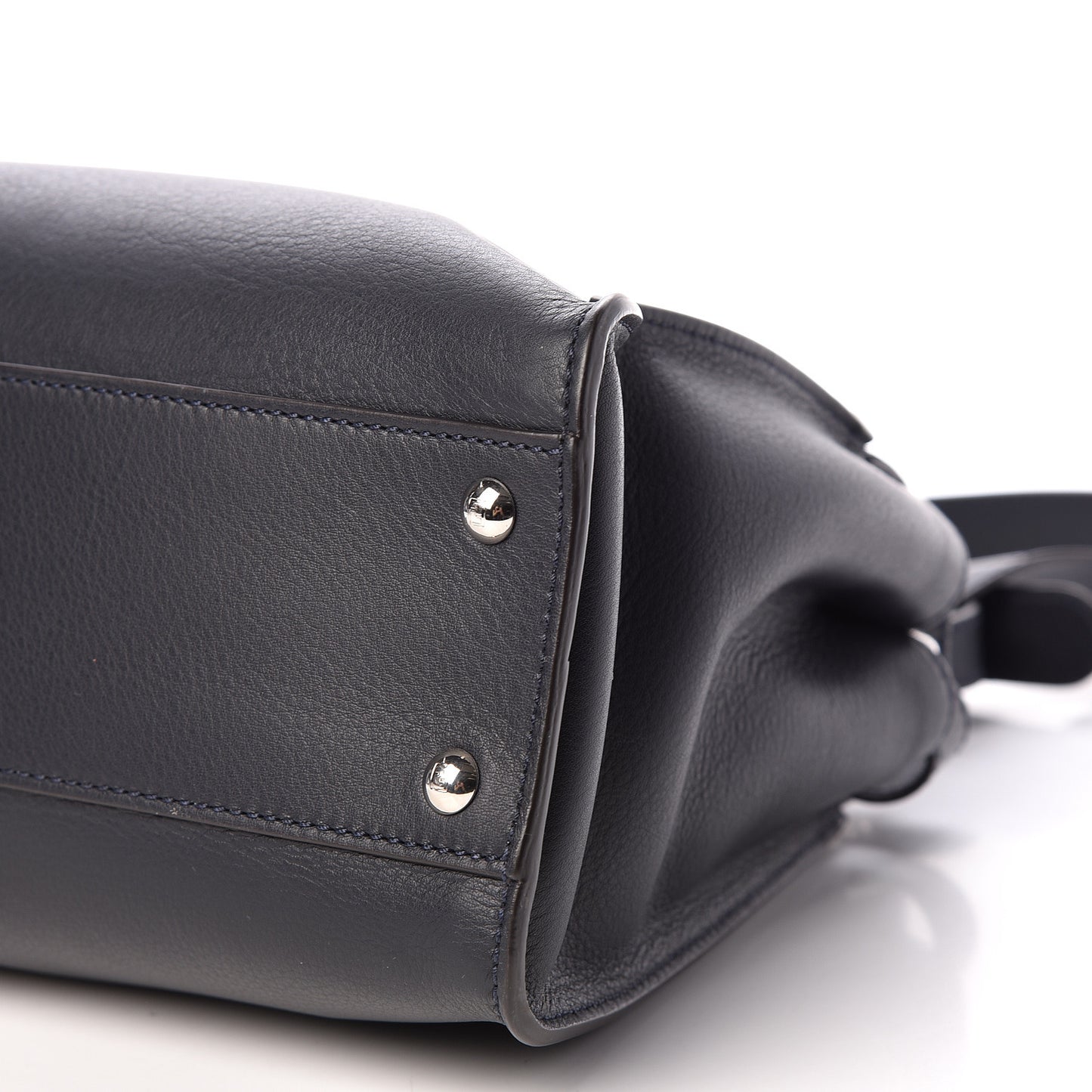 Vitello Seta Shiny Nappa Medium Peekaboo Iconic Satchel Blue Notte Ardesia
