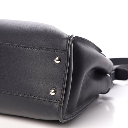 Fendi Vitello Seta Shiny Nappa Medium Peekaboo Iconic Satchel Blue Notte Ardesia 9 of 9