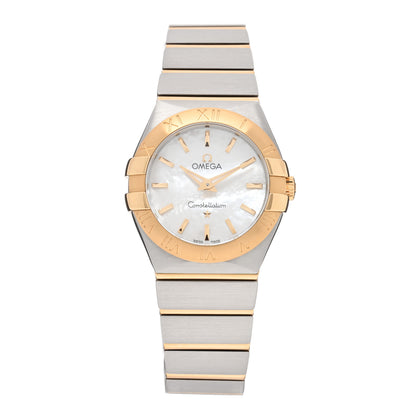 Omega Stainless Steel 18K Yellow Gold Mother of Pearl 27mm Constellation Quartz Watch 123.20.27.60.05.002 1 of 5