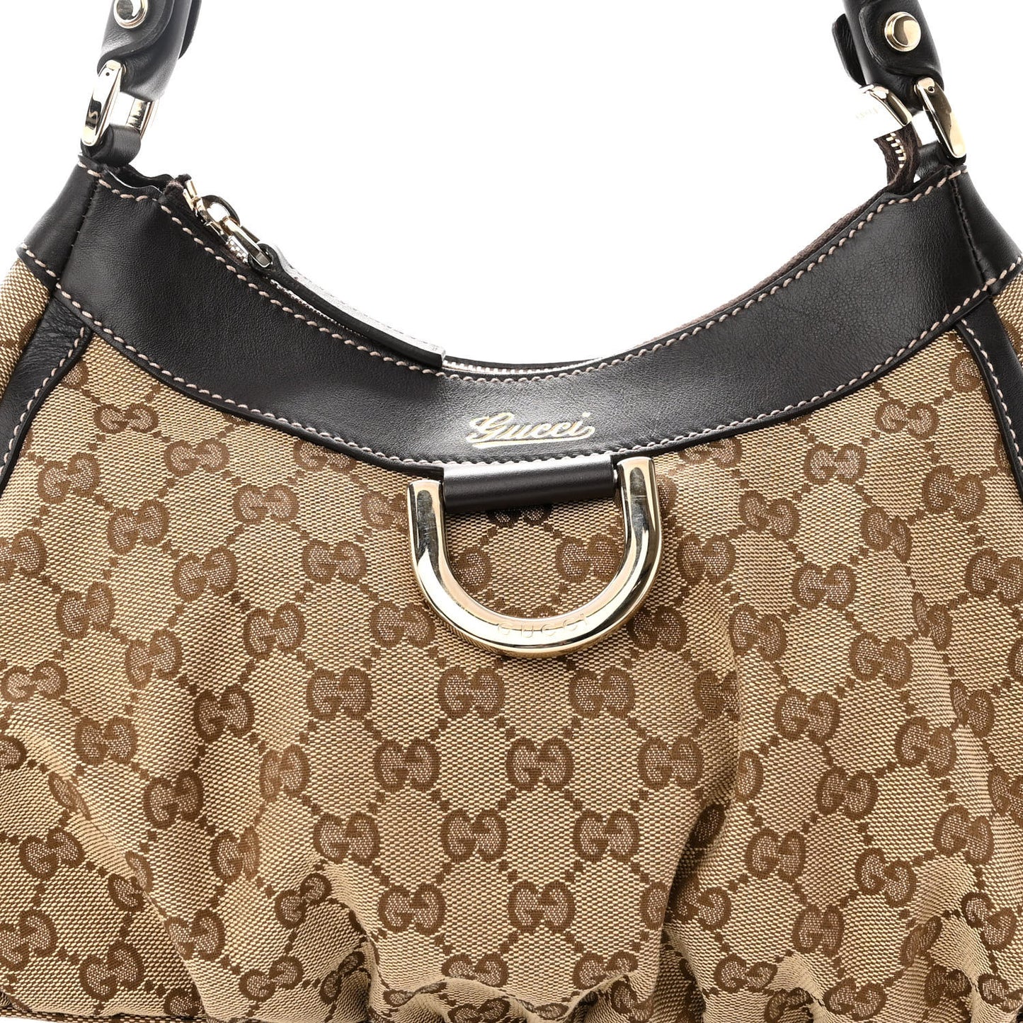 Monogram Medium D Gold Ring Hobo Dark Brown