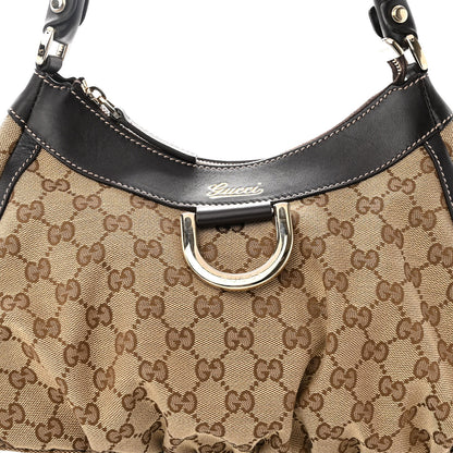 Gucci Monogram Medium D Gold Ring Hobo Dark Brown 7 of 9