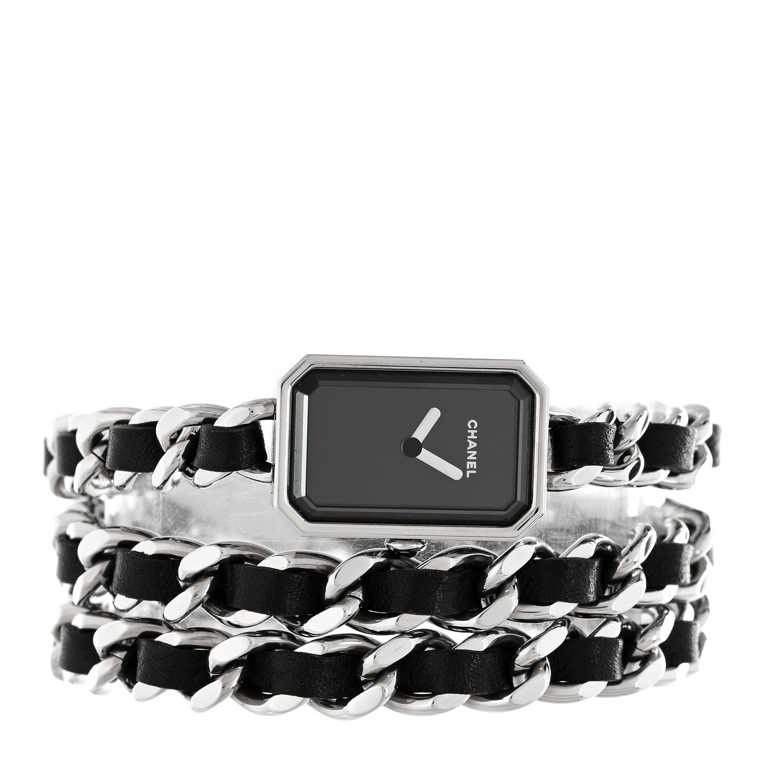 Chanel Stainless Steel Lambskin 16mm Premiere Rock Triple Row Quartz Watch Black 2 of 4