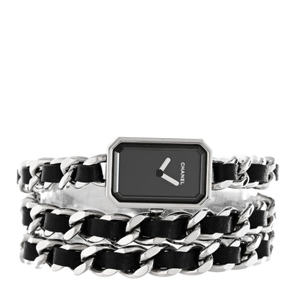 Chanel Stainless Steel Lambskin 16mm Premiere Rock Triple Row Quartz Watch Black 2 of 4