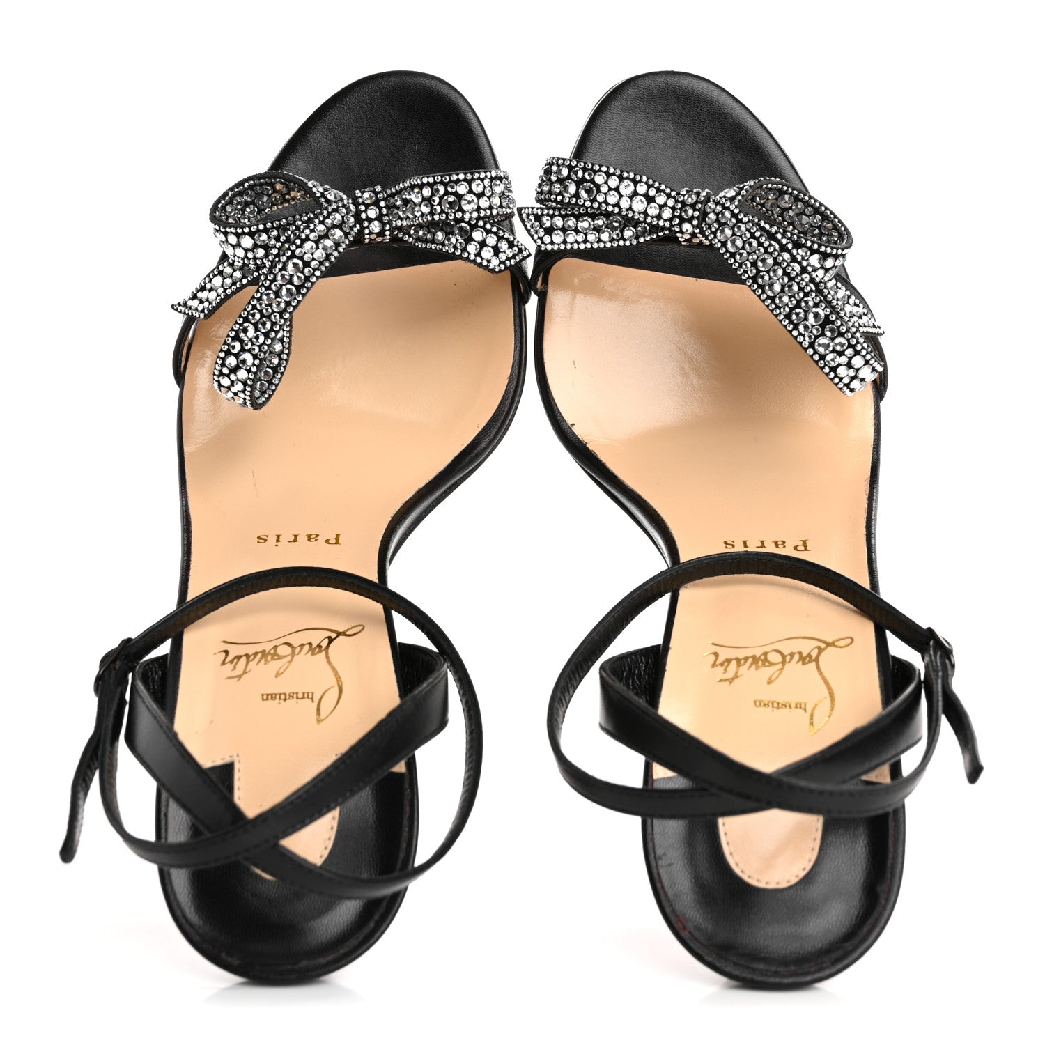 Christian Louboutin Kid Crystal Jewel Queen Sandals 40 Black 2 of 11