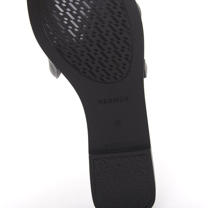 Hermes Rubber Aloha Sandals 38 Black 6 of 8