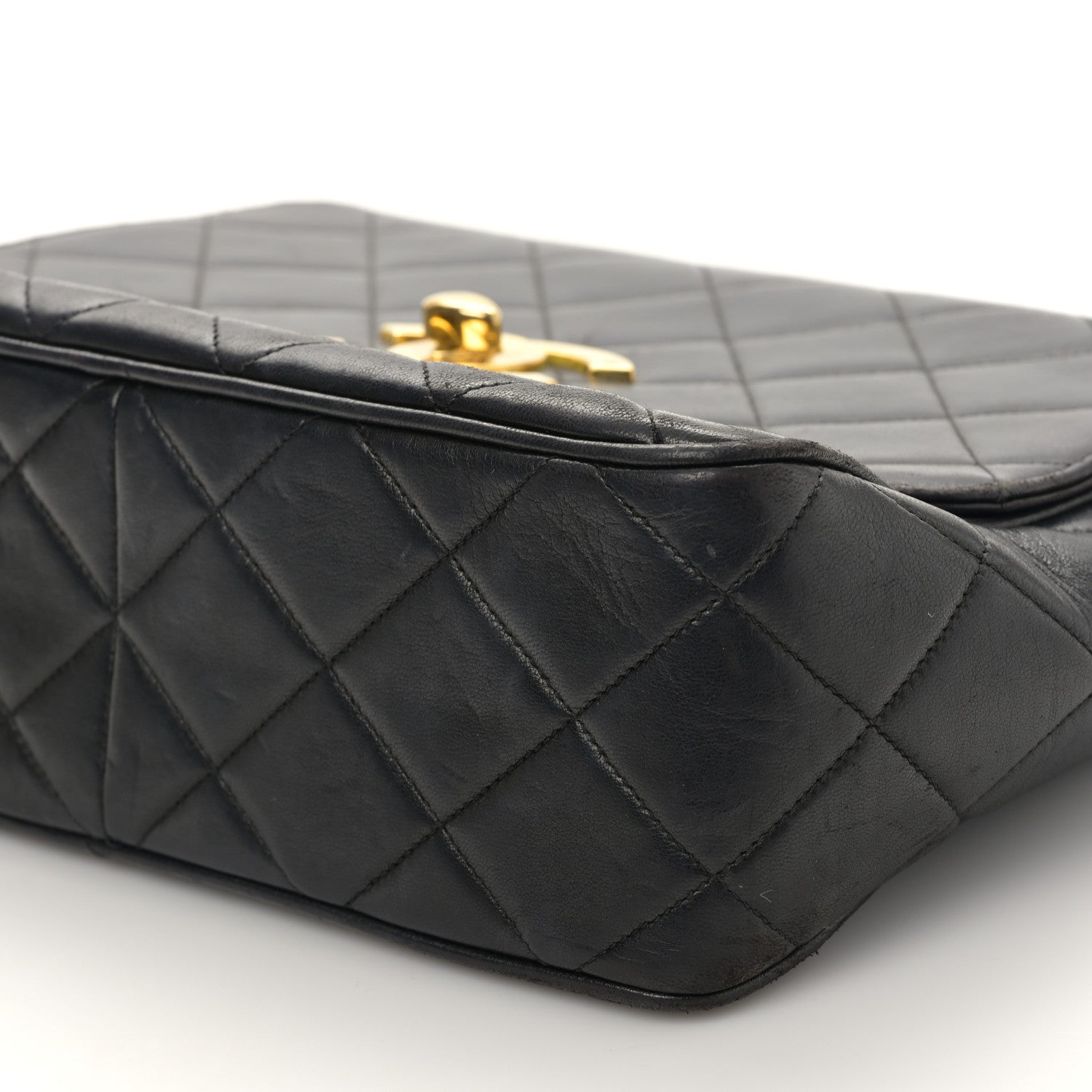 Chanel Lambskin Quilted Mini Square Flap Bag Black 9 of 10