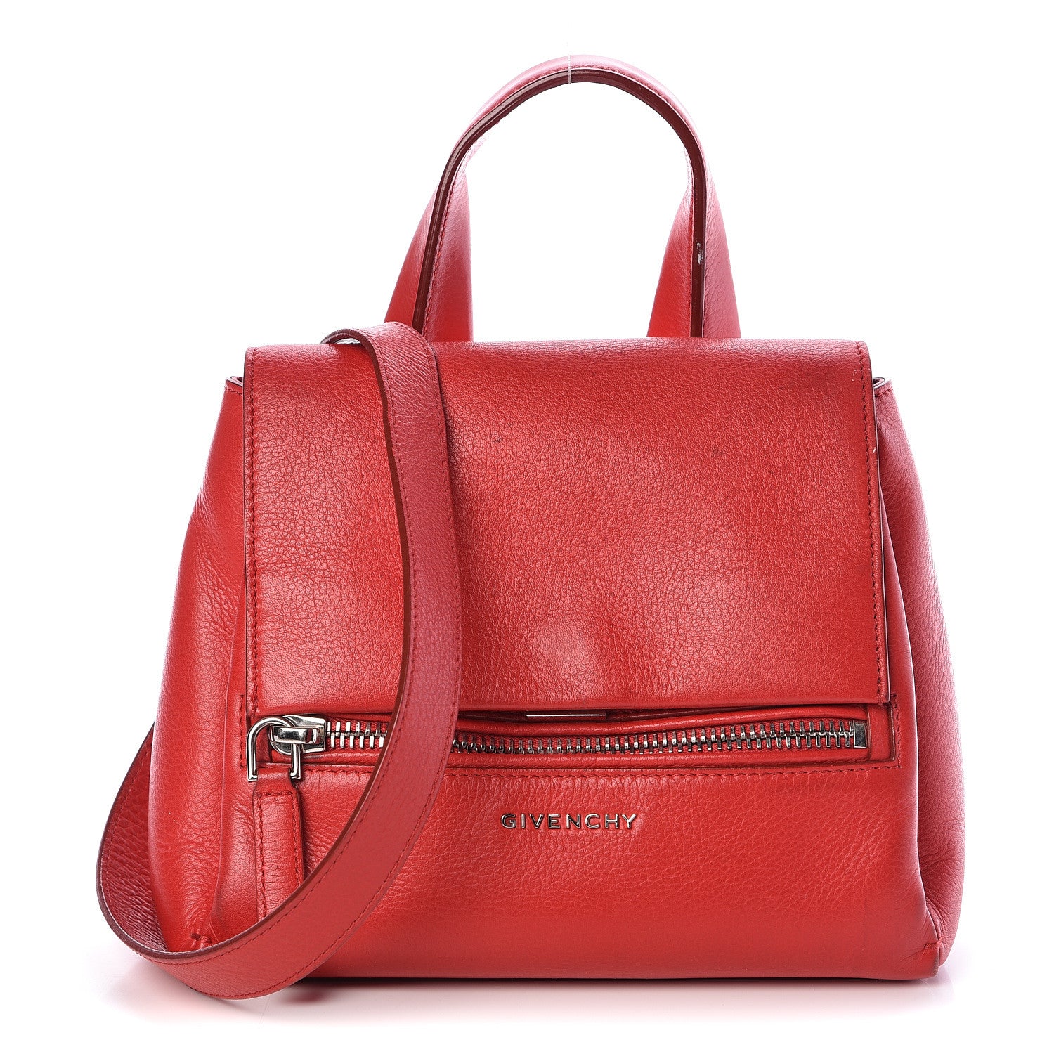 Givenchy Waxy Grained Calfskin Mini Pandora Pure Flap Bag Medium Red 1 of 19